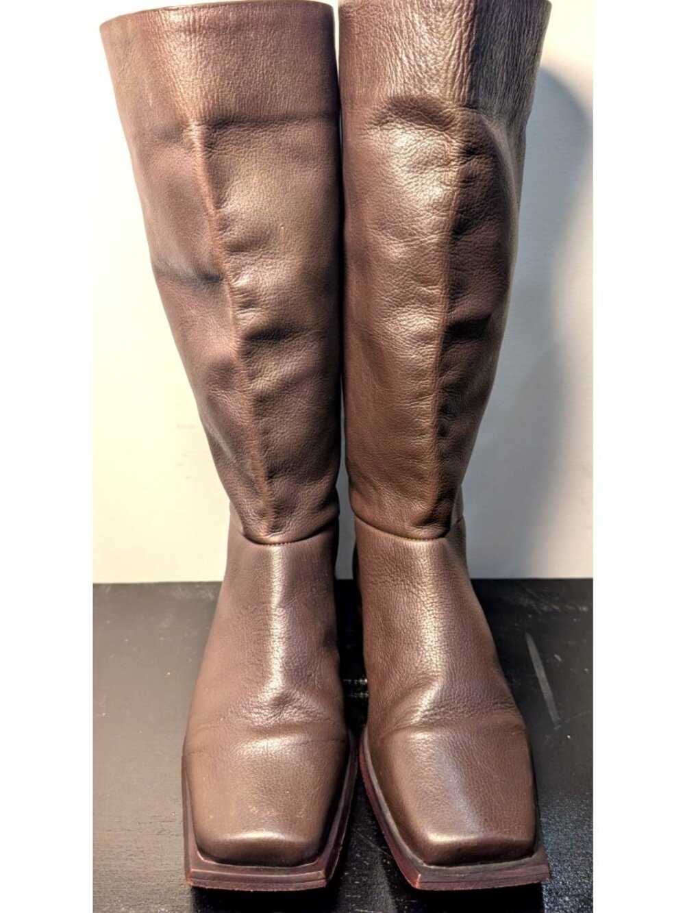 Wal & Pai Chocolate Brown Tall Leather Boots, Women Size 37